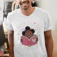 Just A Girl Who Loves Books Cute African American Afro Men's V-Neck T-Shirt Just A Girl Who Loves Books Cute African American Afro Men's V-Neck T-Shirt