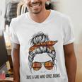 Just a Girl Who Loves Books Pajamas Shirt Reading Book Lover Men's V-Neck T-Shirt