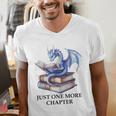 Just One More Chapter Book Dragon Reading Book Lover Bookish Men's V-Neck T-Shirt Just One More Chapter Book Dragon Reading Book Lover Bookish Men's V-Neck T-Shirt