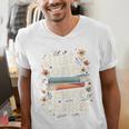 Just One More Chapter Book Reading Floral Teacher Book Lover Men's V-Neck T-Shirt Just One More Chapter Book Reading Floral Teacher Book Lover Men's V-Neck T-Shirt