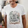 Just One More Chapter Bookish Book Reading Botanical Men's V-Neck T-Shirt