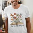 Just One More Chapter Open Book Flowers Men's V-Neck T-Shirt Just One More Chapter Open Book Flowers Men's V-Neck T-Shirt