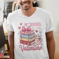 Librarian Books Are My Valentine Teacher Valentines Teach Men's V-Neck T-Shirt