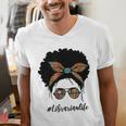 Librarian Teacher Messy Bun Life Book Library Back To School Men's V-Neck T-Shirt