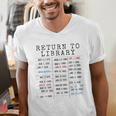 Library Card Due Date Stamp Book Lover Reading Vintage Read Men's V-Neck T-Shirt