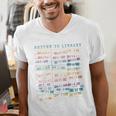 Library Card Vintage Book Due Date Bookish Rainbow Reading Men's V-Neck T-Shirt