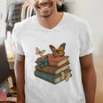 Life Is Better With Butterflies And Books Cute Butterfly Men's V-Neck T-Shirt
