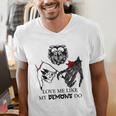 Love Me Like My Demons Do Dark Romance Merch Smutty Book Men's V-Neck T-Shirt Love Me Like My Demons Do Dark Romance Merch Smutty Book Men's V-Neck T-Shirt