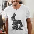 Men Pixel Art Geometric Book Human Drawing Graphic Men Men's V-Neck T-Shirt