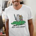 Next Stop Library Reading Book Men's V-Neck T-Shirt Next Stop Library Reading Book Men's V-Neck T-Shirt