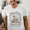 North Pole Book Club Christmas Xmas Hot Cocoa Bookish Men's V-Neck T-Shirt North Pole Book Club Christmas Xmas Hot Cocoa Bookish Men's V-Neck T-Shirt