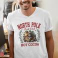 North Pole Book Club Hot Cocoa Bookworm Christmas Xmas Men's V-Neck T-Shirt