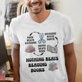 Nothing Beats Reading Rock Paper Scissors Reader Book Lover Men's V-Neck T-Shirt