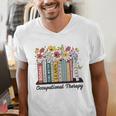 Occupational Therapy Wildflower Book OT Therapist Assistant Men's V-Neck T-Shirt Occupational Therapy Wildflower Book OT Therapist Assistant Men's V-Neck T-Shirt