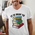 It Is Okay To Be a Grumpy Old Man Book Lover Premium Men's V-Neck T-Shirt