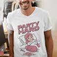 Party Hard Comfortable Stay At Home Introvert Men's V-Neck T-Shirt