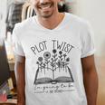 Plot Twist I'm Going To Be A Big Brothers Literary Book Boys Men's V-Neck T-Shirt