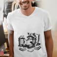 Raccoon Reading A Book Vintage Trash Reader Men's V-Neck T-Shirt