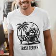 Raccoon Reading Books Summer Humor Trash Reader Men's V-Neck T-Shirt
