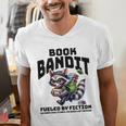 Racoon-Bookworm-Book Bandit-Fueled By Fiction Men's V-Neck T-Shirt Racoon-Bookworm-Book Bandit-Fueled By Fiction Men's V-Neck T-Shirt