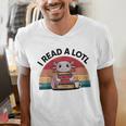 I Read Alotl Axolotl Retro Reading Books Lover Vintage Men's V-Neck T-Shirt I Read Alotl Axolotl Retro Reading Books Lover Vintage Men's V-Neck T-Shirt