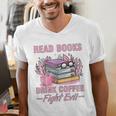 Read Books Drink Coffee Fight Evil Book Coffee Men's V-Neck T-Shirt Read Books Drink Coffee Fight Evil Book Coffee Men's V-Neck T-Shirt