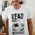 Read More Books Ghost Halloween Reading Teacher Literacy Men's V-Neck T-Shirt