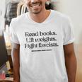 Read Books Lift Weights Fight Fascists Vintage Men's V-Neck T-Shirt Read Books Lift Weights Fight Fascists Vintage Men's V-Neck T-Shirt