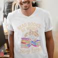Read Books Be Weird Stay Feral Cat Men's V-Neck T-Shirt Read Books Be Weird Stay Feral Cat Men's V-Neck T-Shirt