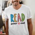 Read Your Heart Read Reading Librarian Book Across America Men's V-Neck T-Shirt