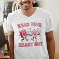 Read Your Heart Out Teacher Valentine Book Men's V-Neck T-Shirt Read Your Heart Out Teacher Valentine Book Men's V-Neck T-Shirt
