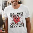 Read Your Heart Out Teacher Valentines Book Lover Men's V-Neck T-Shirt