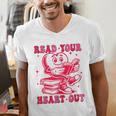 Read Your Heart Out Valentines Day Book Lover Bookish Teach Men's V-Neck T-Shirt