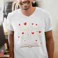 Read Your Heart Out Valentines Day Book And Reading Lovers Men's V-Neck T-Shirt Read Your Heart Out Valentines Day Book And Reading Lovers Men's V-Neck T-Shirt