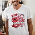Read Your Heart Out Valentine's Day Retro Teacher Bookish Men's V-Neck T-Shirt