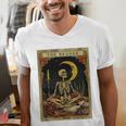 The Reader Tarot Card Book Lover Skeleton Art Goth Style Men's V-Neck T-Shirt The Reader Tarot Card Book Lover Skeleton Art Goth Style Men's V-Neck T-Shirt