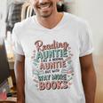 Reading Auntie Book Lover For Bookworm Aunt Men's V-Neck T-Shirt Reading Auntie Book Lover For Bookworm Aunt Men's V-Neck T-Shirt