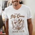 Reading Book Lover Bookish Librarian Silly Goose Book Club Men's V-Neck T-Shirt