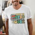 Reading Born To Read Forced To Work Bookish Book Lover Men's V-Neck T-Shirt