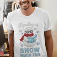 Reading Is Snow Much Fun Book Lover Winter Snowman Humor Men's V-Neck T-Shirt