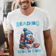 Reading Is Snow Much Fun Christmas Xmas Book Reading Men's V-Neck T-Shirt