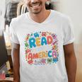 Reads Across Tee America Reading Teacher Books Reader Kids Men's V-Neck T-Shirt