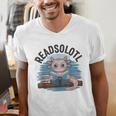 Readsolotl Book Lover Reading Axolotl Kids Reader Men's V-Neck T-Shirt Readsolotl Book Lover Reading Axolotl Kids Reader Men's V-Neck T-Shirt