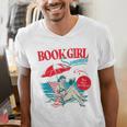 Retro Book Girl Summer For Women Beach Reading Men's V-Neck T-Shirt