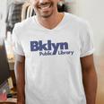 Retro Brooklyn Public Library NY New York Book Lover Men's V-Neck T-Shirt Retro Brooklyn Public Library NY New York Book Lover Men's V-Neck T-Shirt