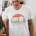 Retro Easily Distracted By Cameras & Books Photography Men's V-Neck T-Shirt