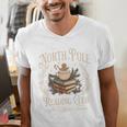 Retro North Pole Reading Club Hot Cocoa Book Lovers Xmas Men's V-Neck T-Shirt Retro North Pole Reading Club Hot Cocoa Book Lovers Xmas Men's V-Neck T-Shirt