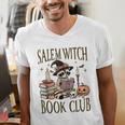 Salem Witch Book Club Raccoon Reading Men's V-Neck T-Shirt Salem Witch Book Club Raccoon Reading Men's V-Neck T-Shirt
