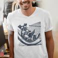 Schnauzer Hammock Reading Book Schnauzer Glasses Men's V-Neck T-Shirt Schnauzer Hammock Reading Book Schnauzer Glasses Men's V-Neck T-Shirt