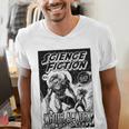 Science Fiction Writer At Work Vintage Book Cover Men's V-Neck T-Shirt Science Fiction Writer At Work Vintage Book Cover Men's V-Neck T-Shirt